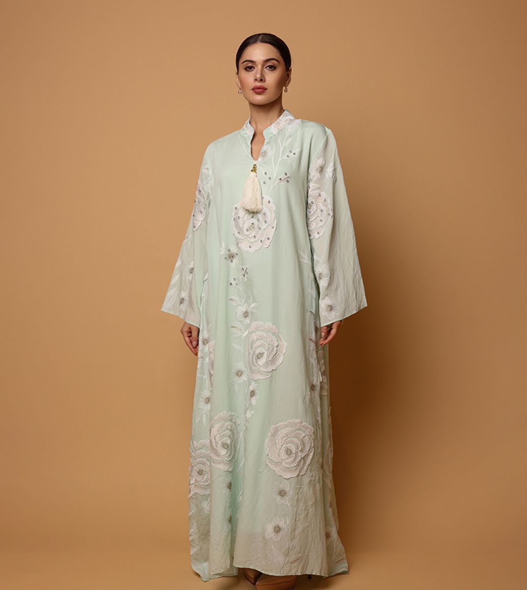 Ikkxa Saja Appliqued Flared Sleeves Jalabiya IKKXA - Women's Jalabiyas 41