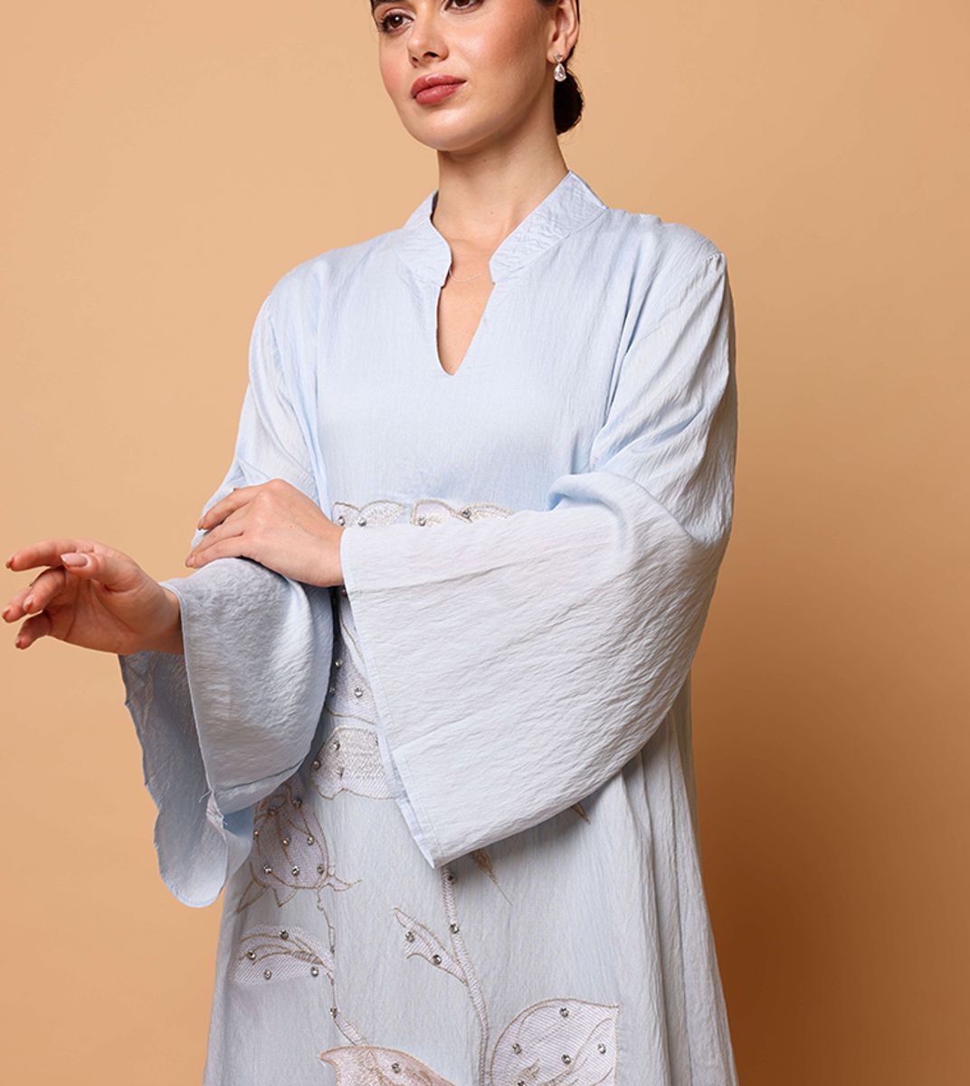 Ikkxa Afnan Embroidered Flared Sleeves Jalabiya IKKXA - Women's Jalabiyas 24