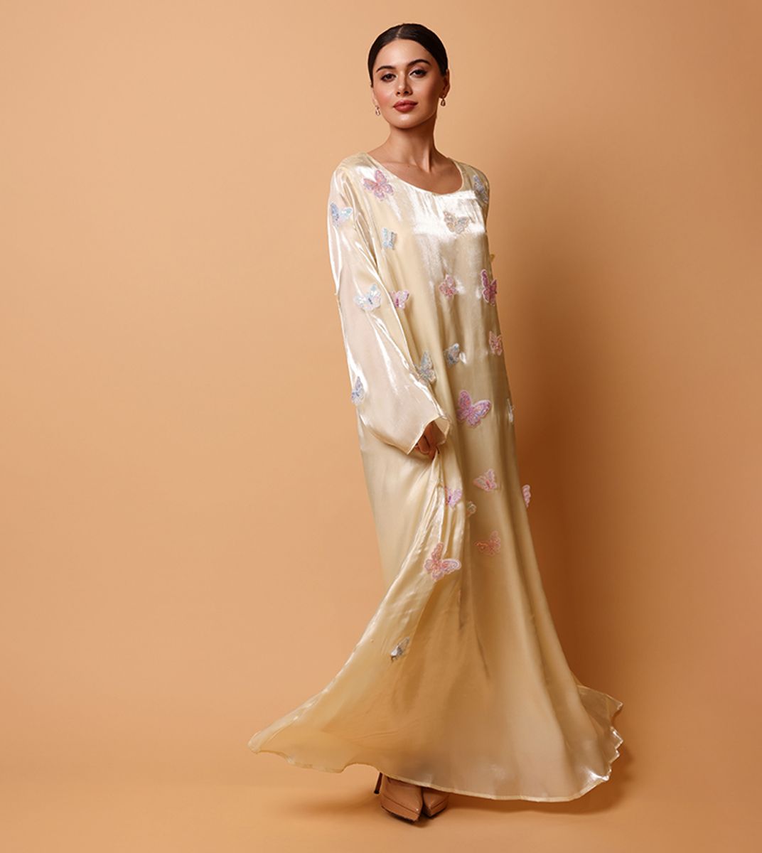 Ikkxa Banan Butterfly Appliqued Flared Sleeves Jalabiya IKKXA - Women's Jalabiyas 22