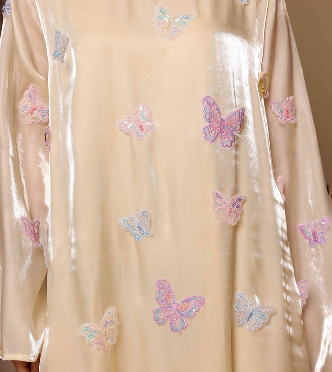 Ikkxa Banan Butterfly Appliqued Flared Sleeves Jalabiya IKKXA - Women's Jalabiyas 23