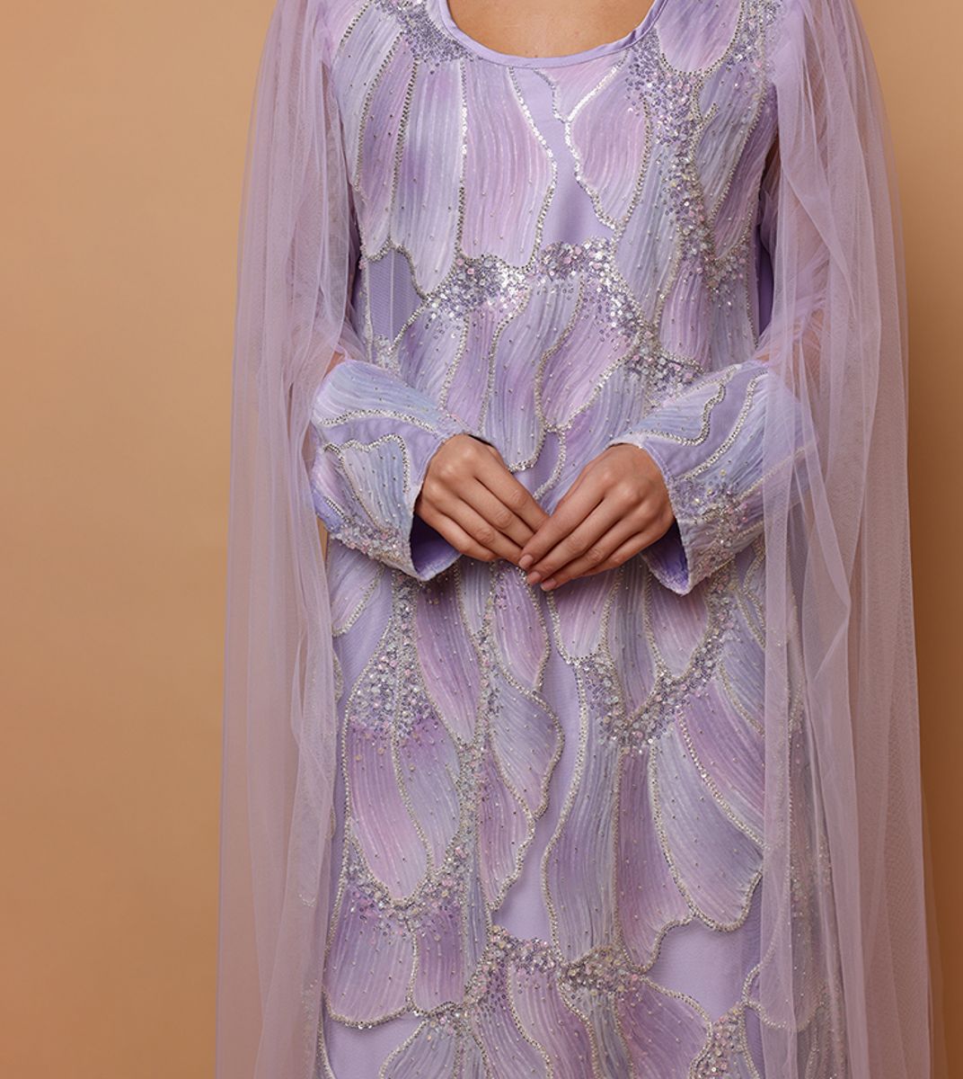 Ikkxa Nayla Embellished Cape Sleeves Jalabiya IKKXA - Women's Jalabiyas 26
