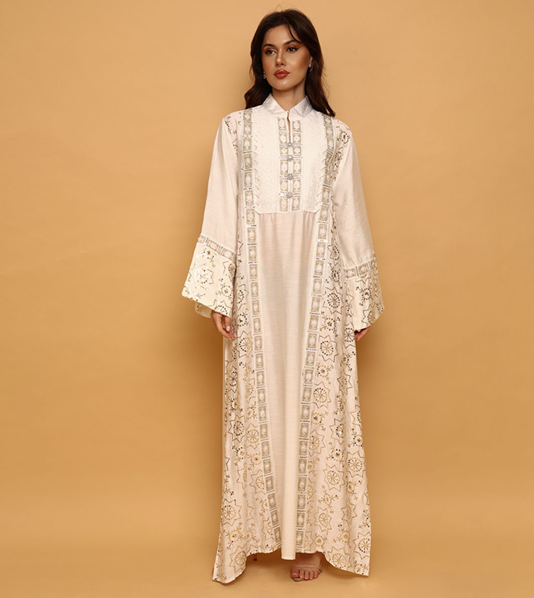 Ikkxa Fusayfisa Embellished Flared Sleeves Jalabiya IKKXA - Women's Jalabiyas 35
