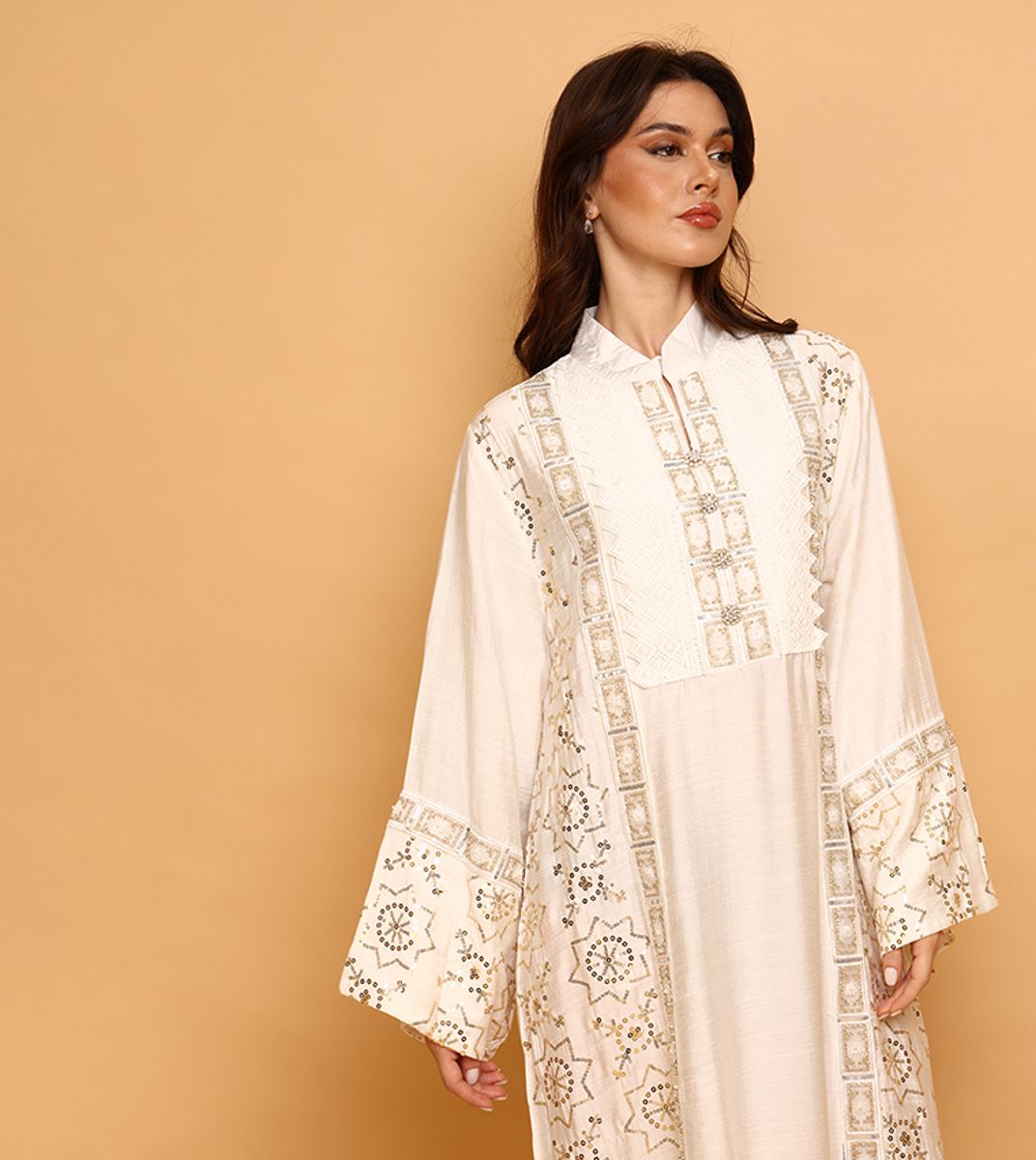Ikkxa Fusayfisa Embellished Flared Sleeves Jalabiya IKKXA - Women's Jalabiyas 37