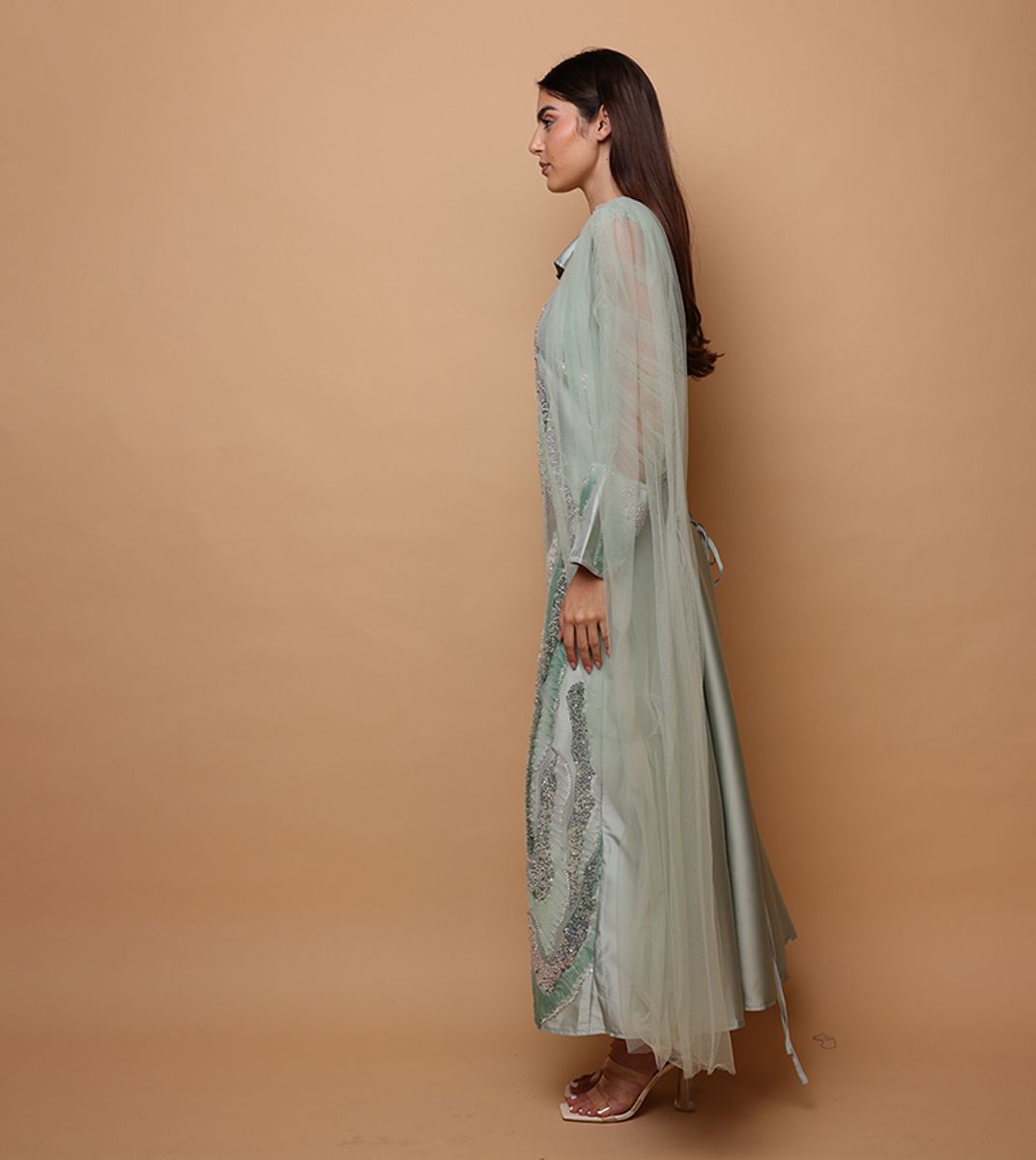 Ikkxa Noor Sequined Cape Sleeves Jalabiya IKKXA - Women's Jalabiyas 30
