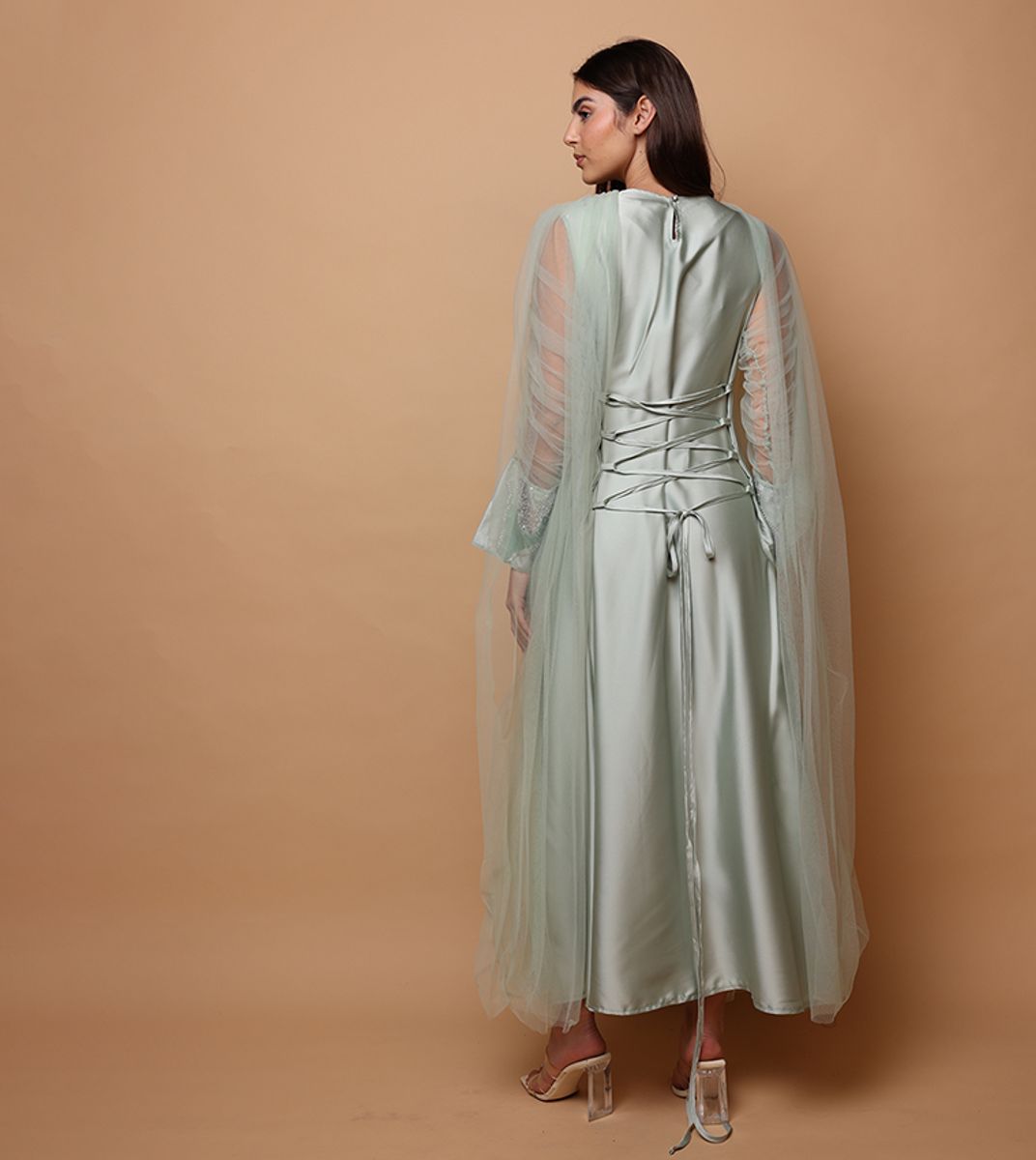 Ikkxa Noor Sequined Cape Sleeves Jalabiya IKKXA - Women's Jalabiyas 31