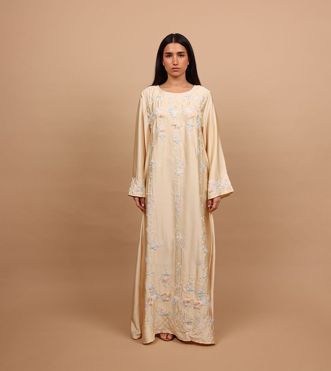 Ikkxa Silk Blossom Embroidered Jalabiya IKKXA - Women's Jalabiyas 31
