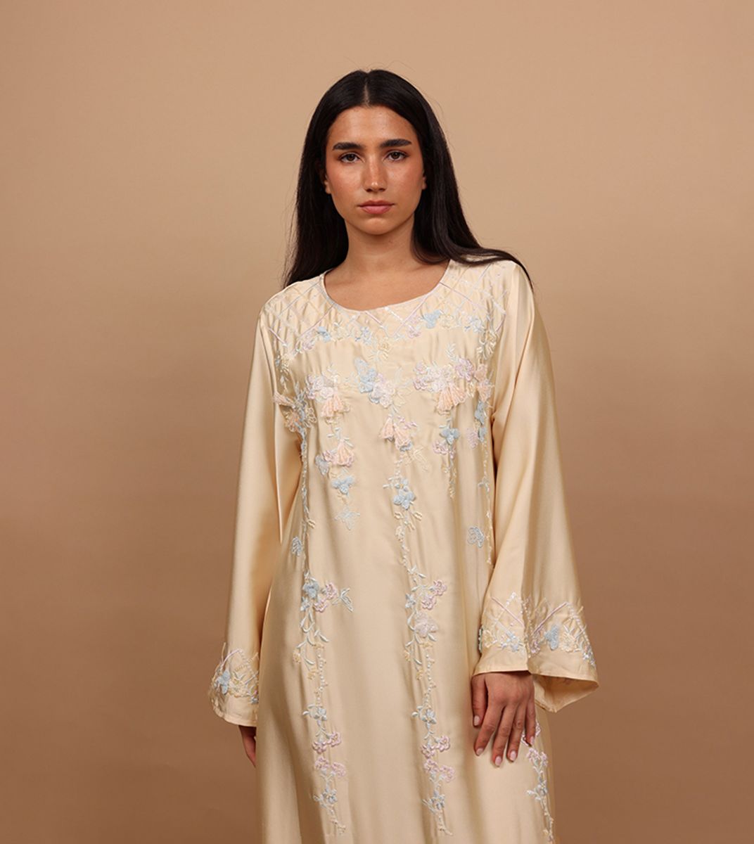 Ikkxa Silk Blossom Embroidered Jalabiya IKKXA - Women's Jalabiyas 33