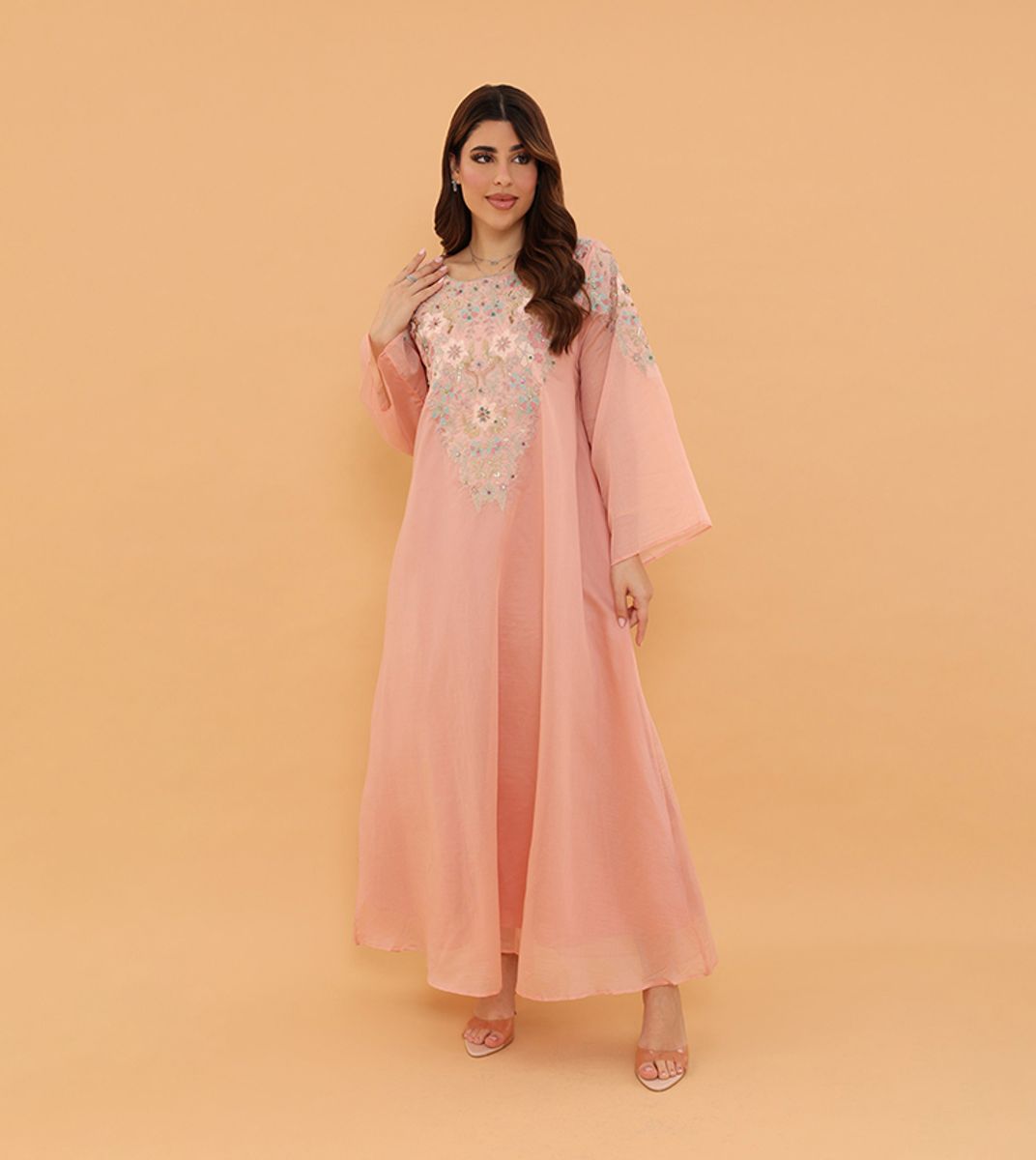 Powder Blue Regal Embroidered Jalabiya IKKXA - Women's Jalabiyas 20