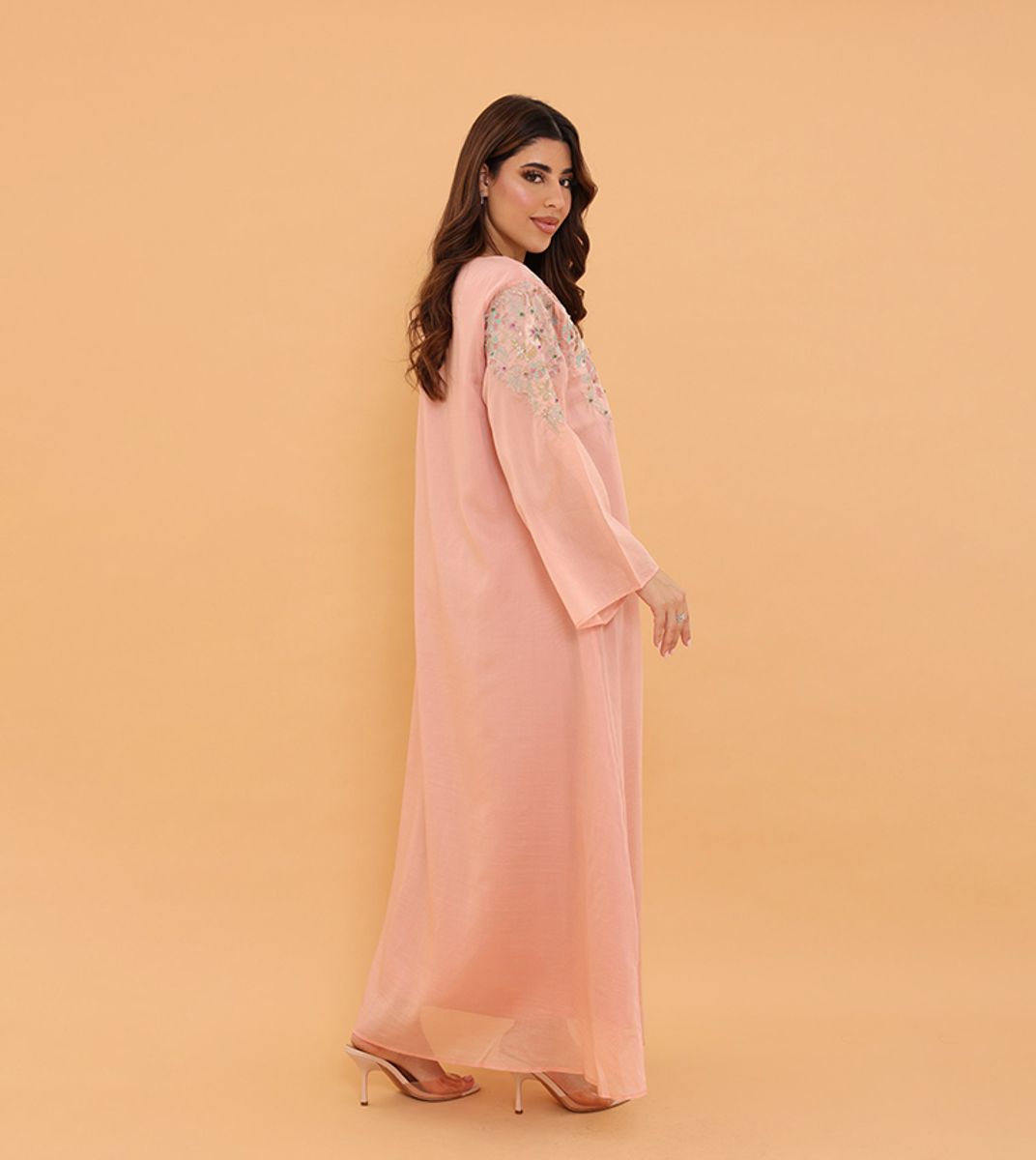 Powder Blue Regal Embroidered Jalabiya IKKXA - Women's Jalabiyas 23