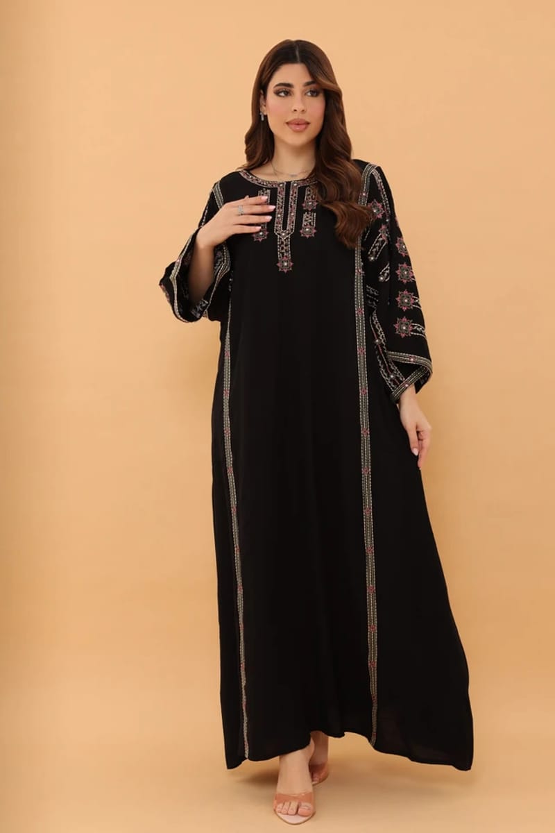 Ikkxa Dalia Embroidered Flared Sleeves Jalabiya IKKXA - Women's Jalabiyas 5