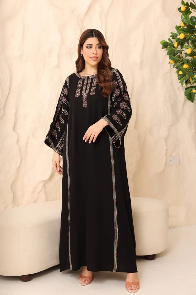 Ikkxa Dalia Embroidered Flared Sleeves Jalabiya IKKXA - Women's Jalabiyas 6
