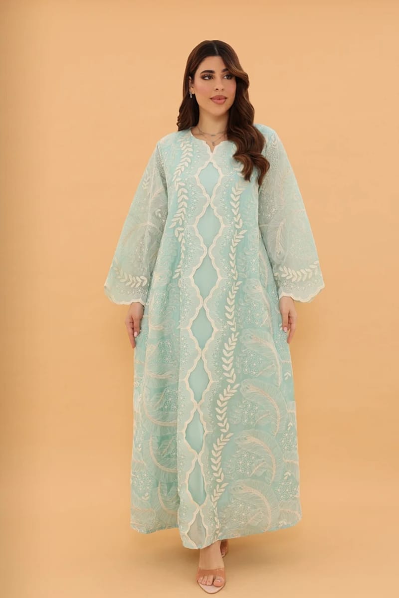 Ikkxa Zahra Embroidered Flared Sleeves Jalabiya IKKXA - Women's Jalabiyas 20