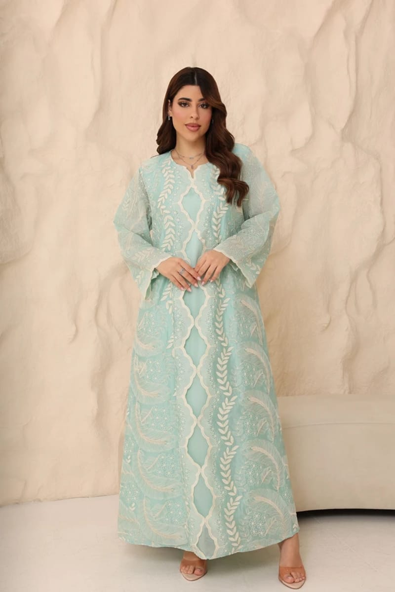 Ikkxa Zahra Embroidered Flared Sleeves Jalabiya IKKXA - Women's Jalabiyas 21