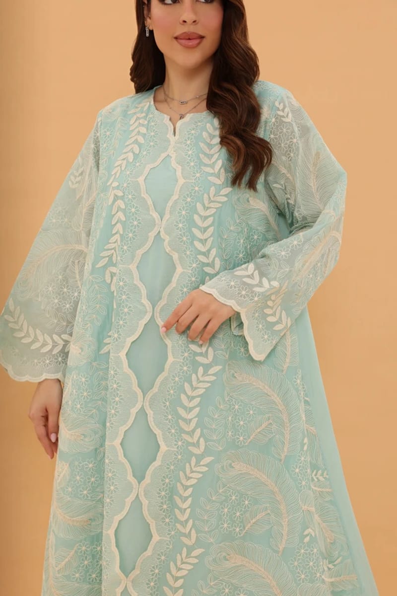Ikkxa Zahra Embroidered Flared Sleeves Jalabiya IKKXA - Women's Jalabiyas 22
