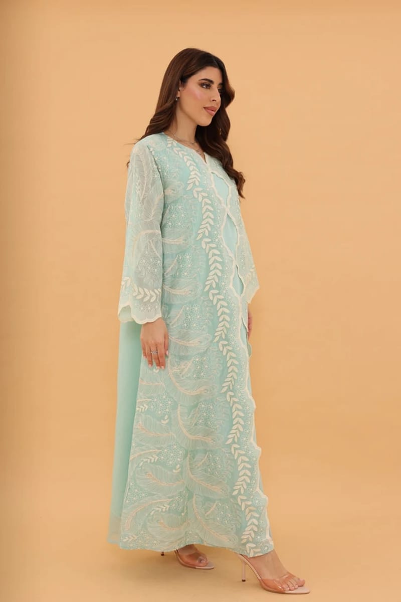 Ikkxa Zahra Embroidered Flared Sleeves Jalabiya IKKXA - Women's Jalabiyas 23