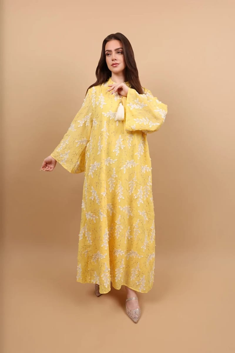 Ikkxa Sereen Embroidered Flared Sleeves Jalabiya IKKXA - Women's Jalabiyas 50