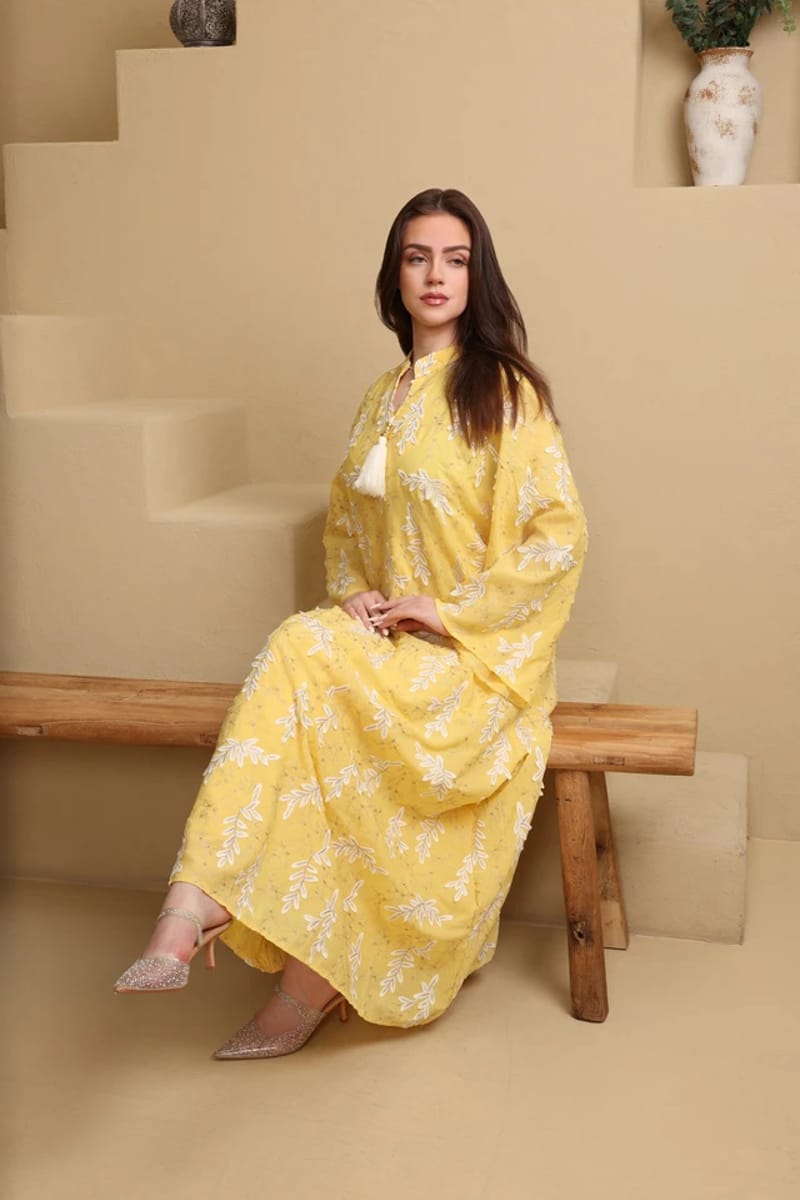 Ikkxa Sereen Embroidered Flared Sleeves Jalabiya IKKXA - Women's Jalabiyas 51