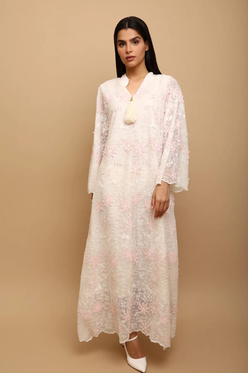 Ikkxa Thara Embroidered Flared Sleeves Jalabiya IKKXA - Women's Jalabiyas 36