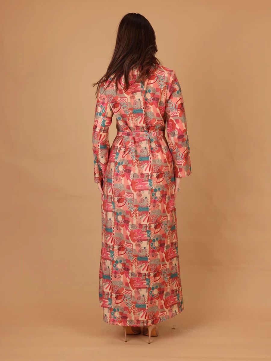 Ikkxa Ayla Abstract Print Embellished Collared Shirt Dress IKKXA - Women's Maxi Dresses 39