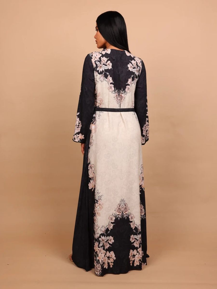 Ikkxa Delara Floral Print Embellished Detail Long Sleeves Maxi Dress IKKXA - Women's Maxi Dresses 34