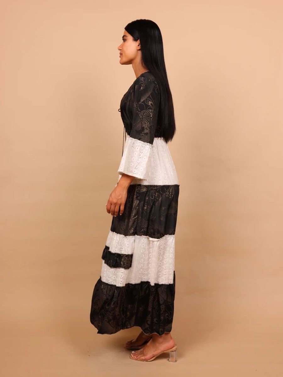 Ikkxa Roya Eyelet Tiered Maxi Dress with Embellishment IKKXA - Women's Maxi Dresses 8