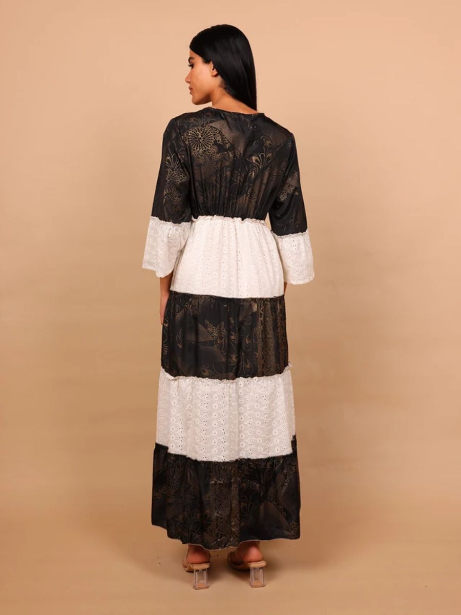 Ikkxa Roya Eyelet Tiered Maxi Dress with Embellishment IKKXA - Women's Maxi Dresses 9