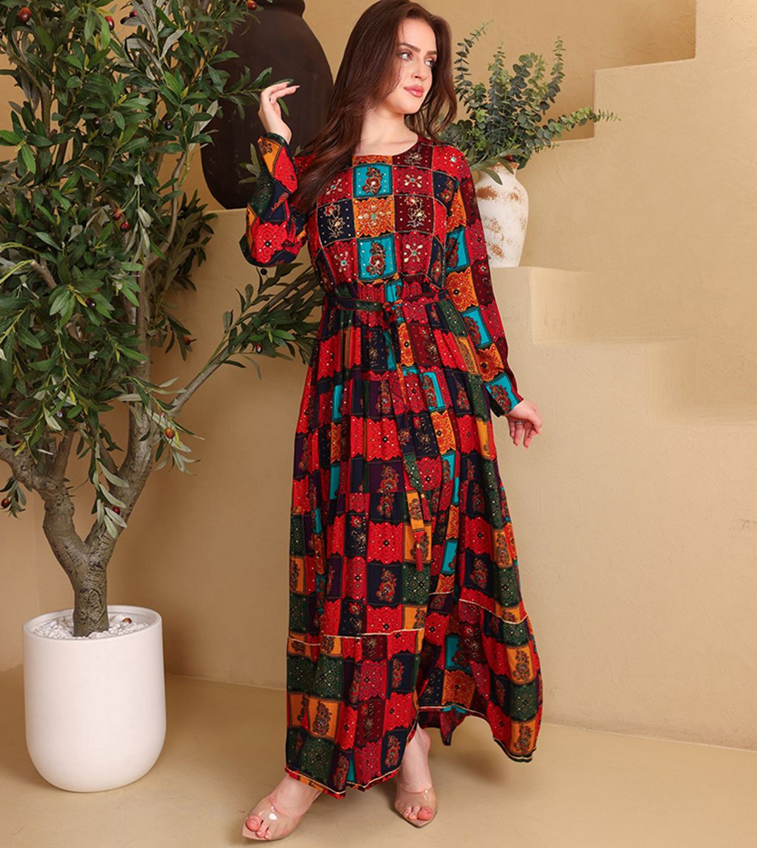 ik2384-red-1 IKKXA - Women's Maxi Dresses 1