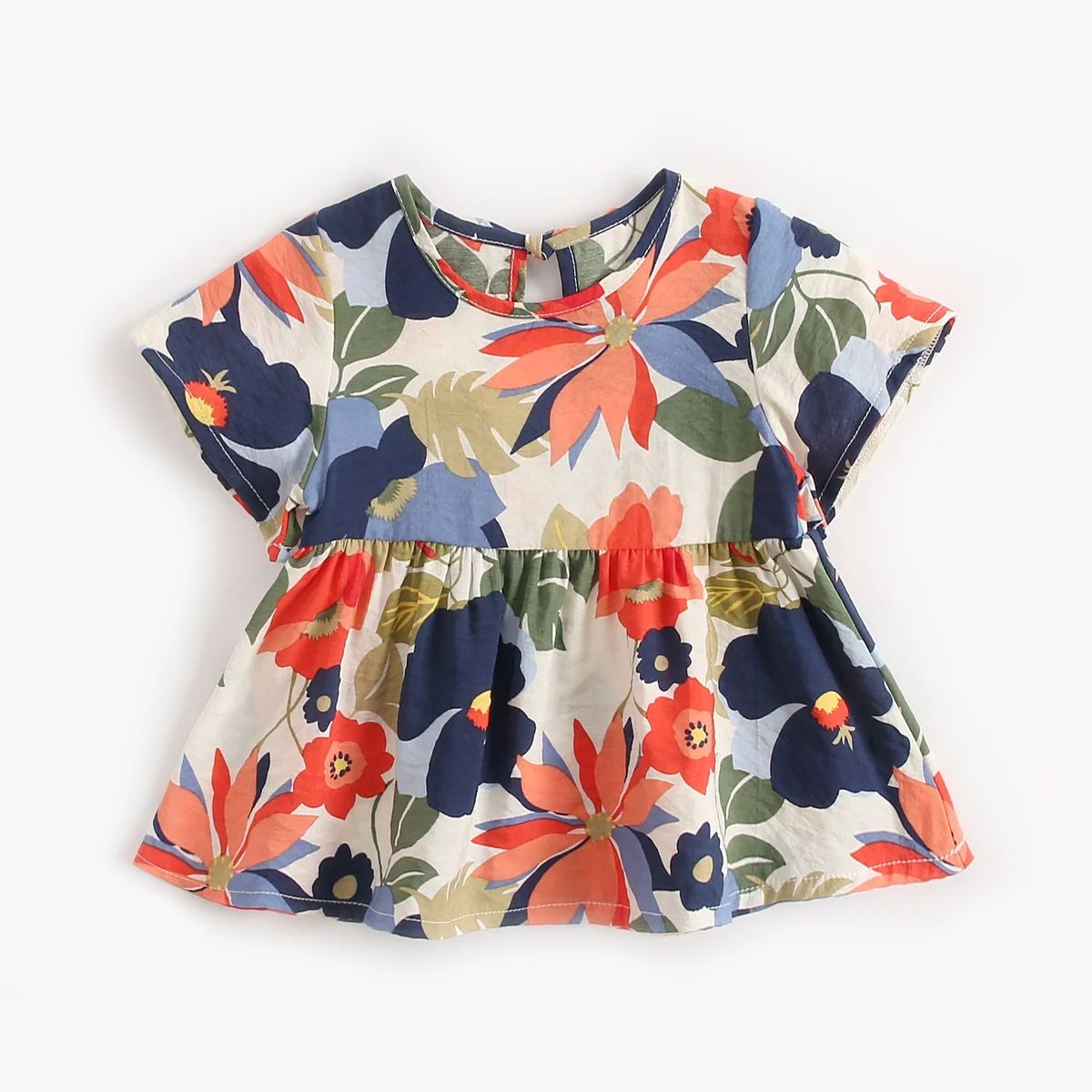 Floral Cotton Princess Dress for Baby and Little Girls Summer