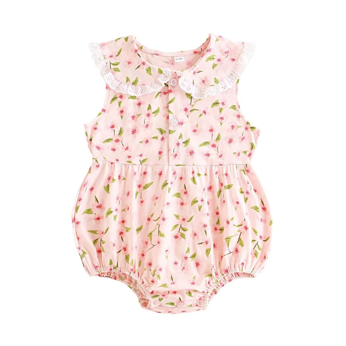 Floral Lace Cotton Sleeveless Baby Girls Bodysuit for Summer Sanlutoz - Kids's Bodysuits