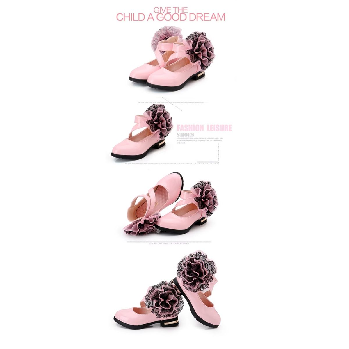 Girls Princess Formal Shoes with Floral Detail and Ankle Strap Zyczwl - Kids's Casual Shoes 1
