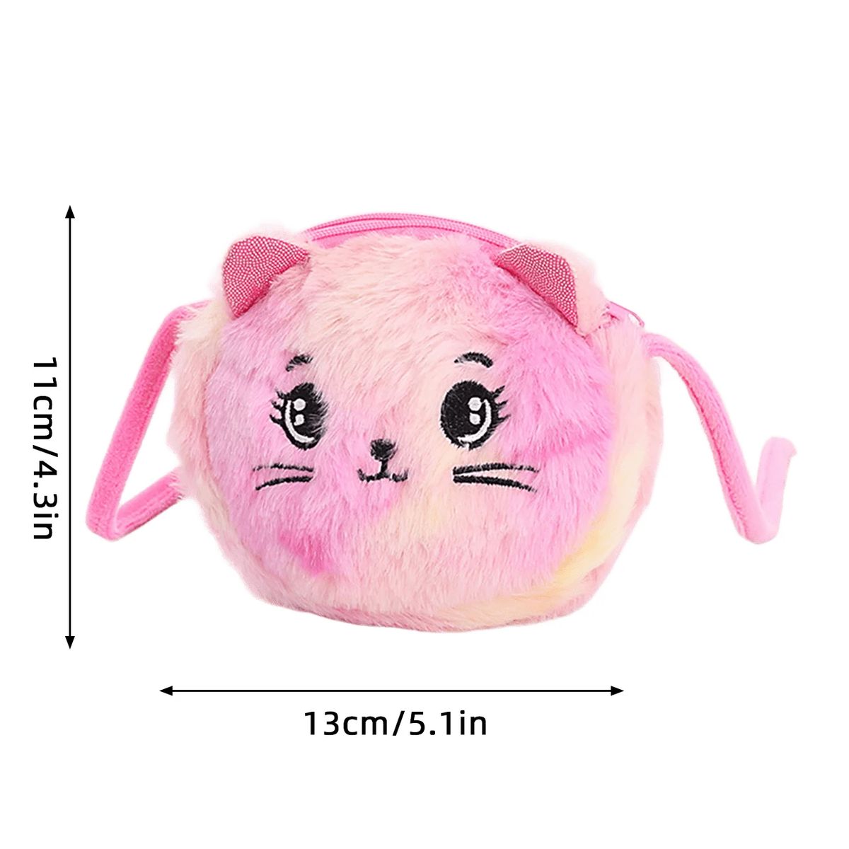 Girls Cute Cat Plush Shoulder Bag Cartoon Coin Purse Generic - Kids's Shoulder Bags 4