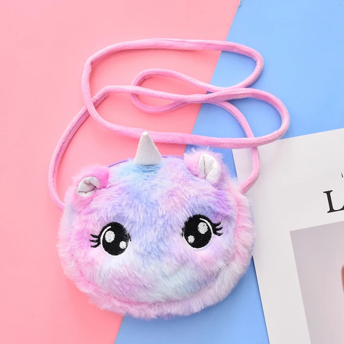Girls Cartoon Plush Shoulder Bag Round Princess Messenger Generic - Kids's Shoulder Bags 1