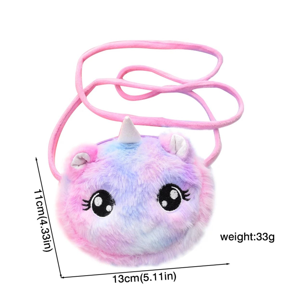 Girls Cartoon Plush Shoulder Bag Round Princess Messenger Generic - Kids's Shoulder Bags 3