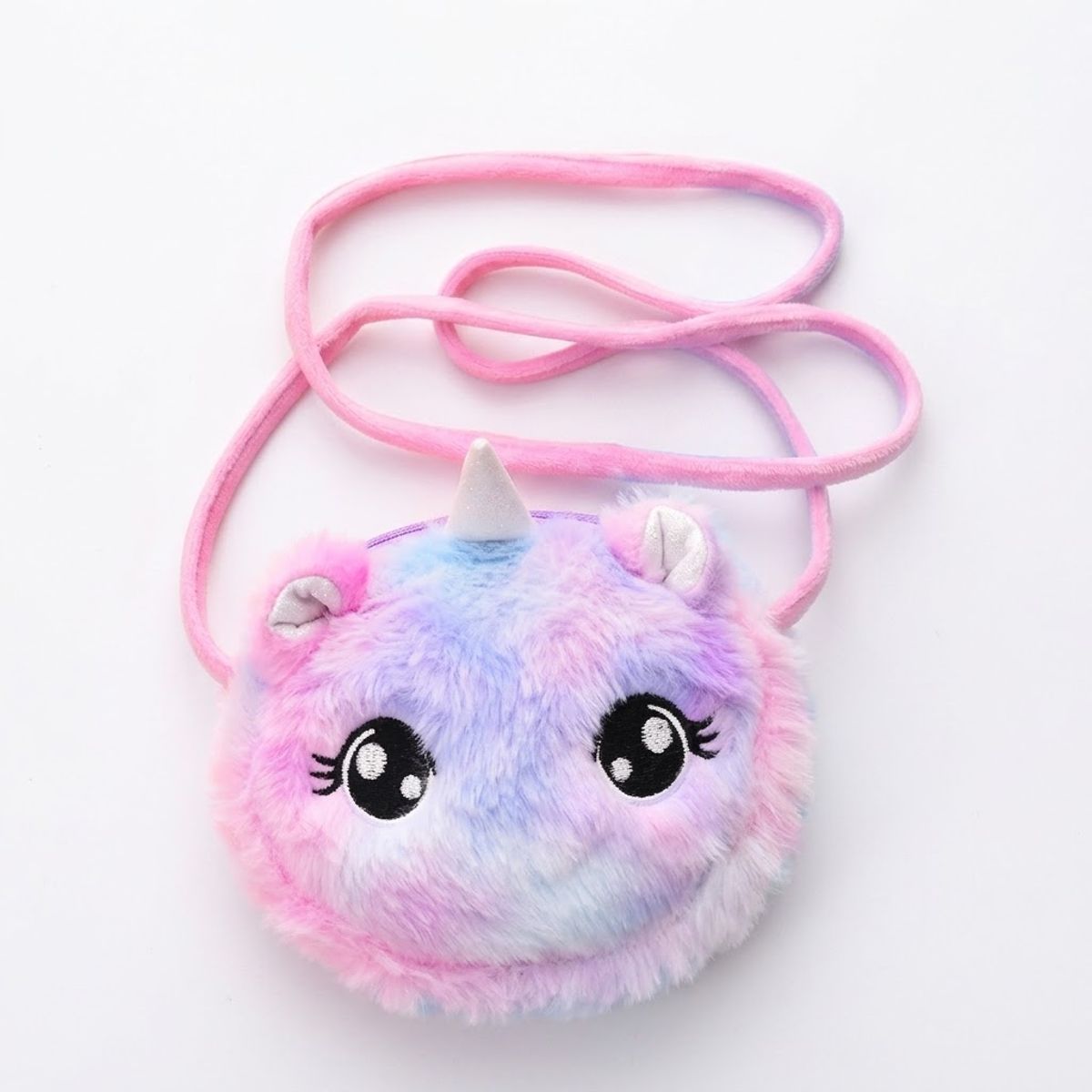 Girls Cartoon Plush Shoulder Bag Round Princess Messenger Generic - Kids's Shoulder Bags