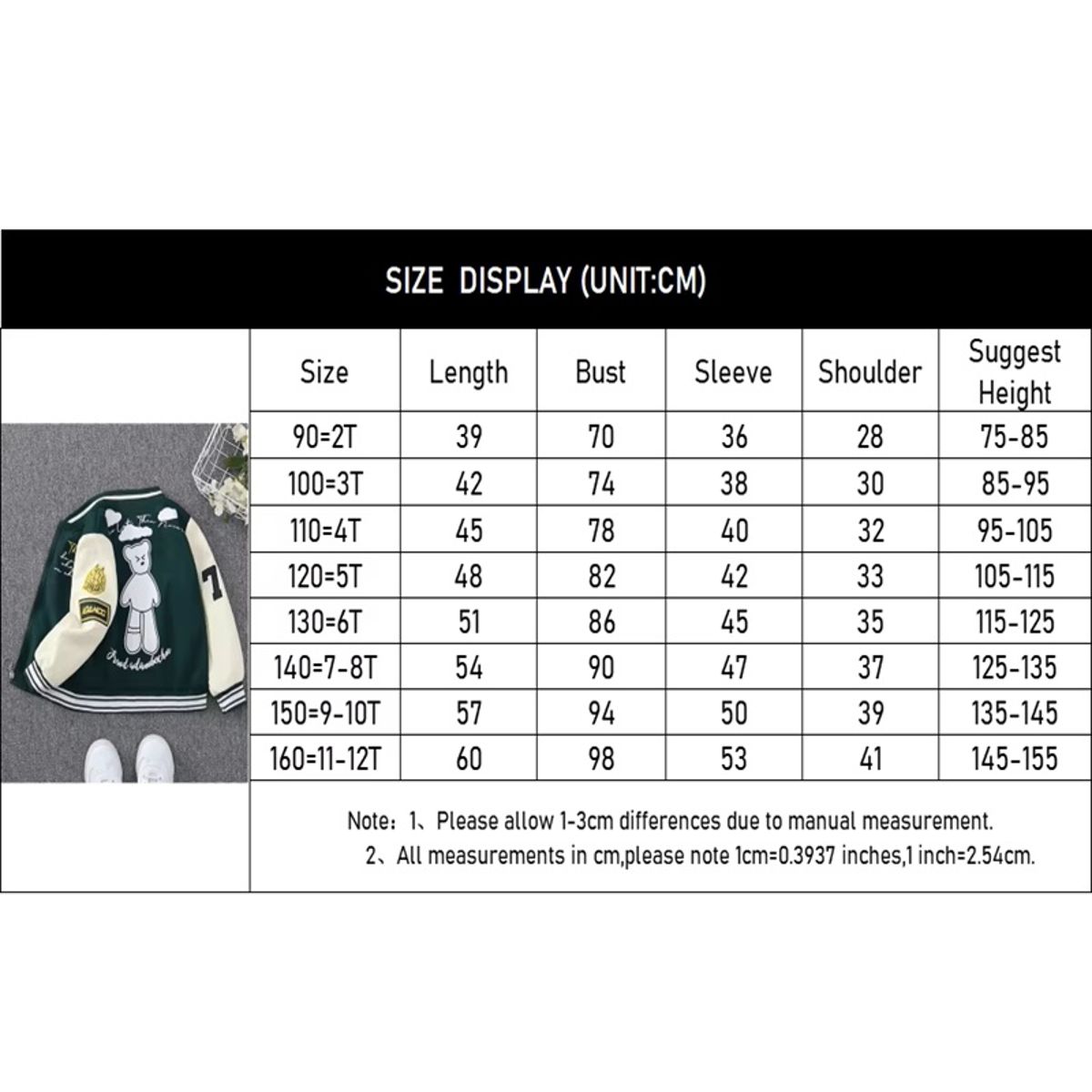 Boys Cartoon Bear Jacket Casual Windbreaker Spring Coat Generic - Kids's Jackets 4