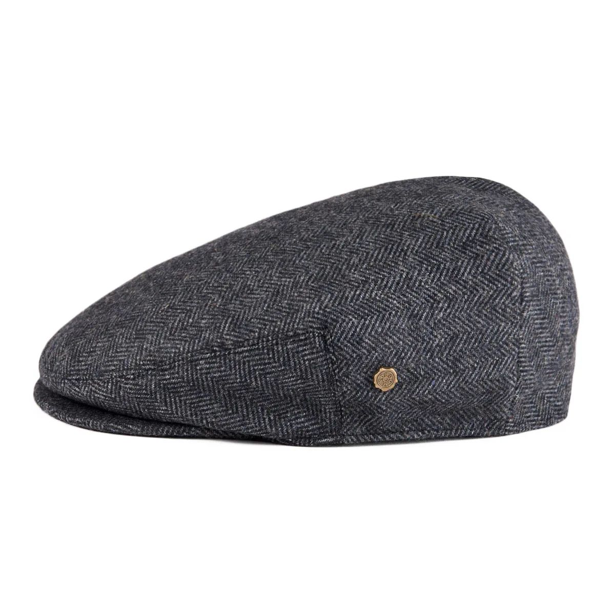 Men Wool Blend Flat Cap Herringbone Newsboy Cabbie Hat Voboom - Men's Caps 1
