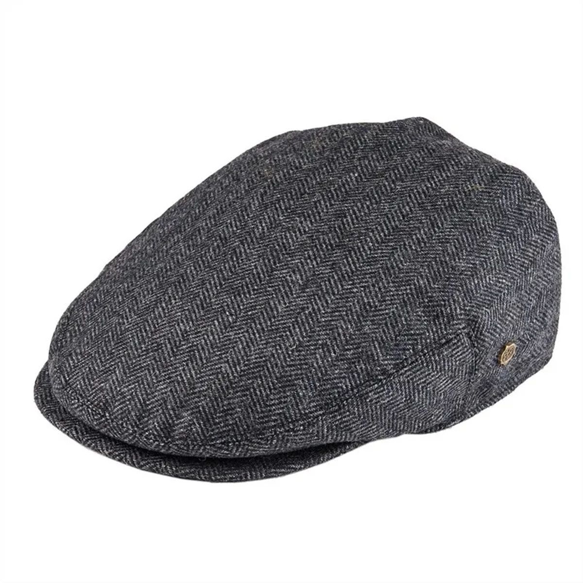 Men Wool Blend Flat Cap Herringbone Newsboy Cabbie Hat Voboom - Men's Caps