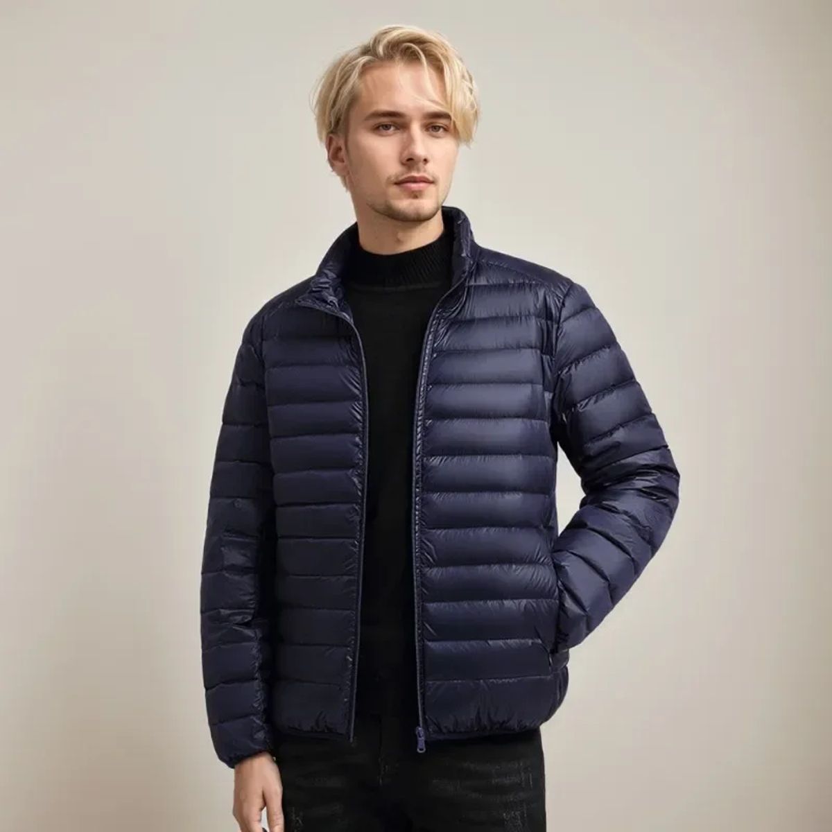 Men's Lightweight White Duck Down Puffer Jacket Waterproof Outdoor Coat Ueteey - Men's Puffer Jackets 1