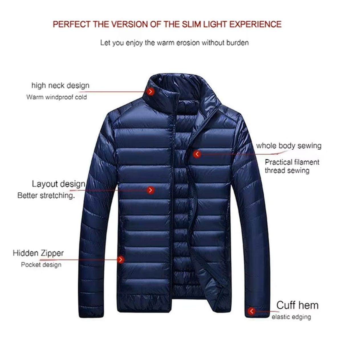 Men's Lightweight White Duck Down Puffer Jacket Waterproof Outdoor Coat Ueteey - Men's Puffer Jackets 5