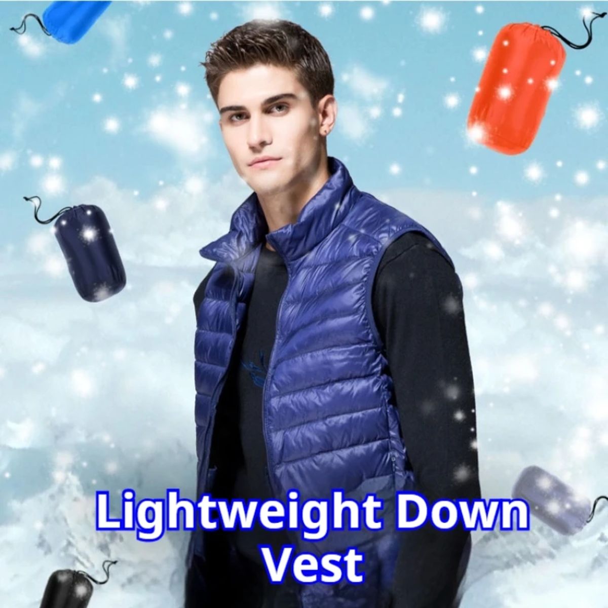 Men's Sleeveless Puffer Vest White Duck Down Warm Waistcoat Ueteey - Men's Puffer Jackets 1