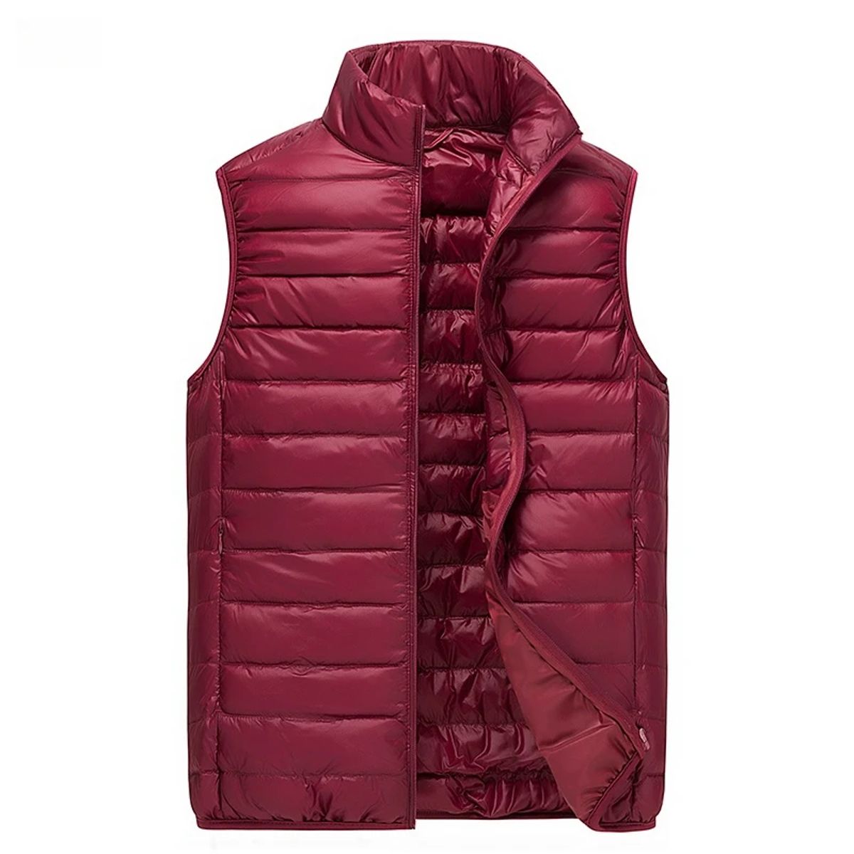Men's Sleeveless Puffer Vest White Duck Down Warm Waistcoat Ueteey - Men's Puffer Jackets