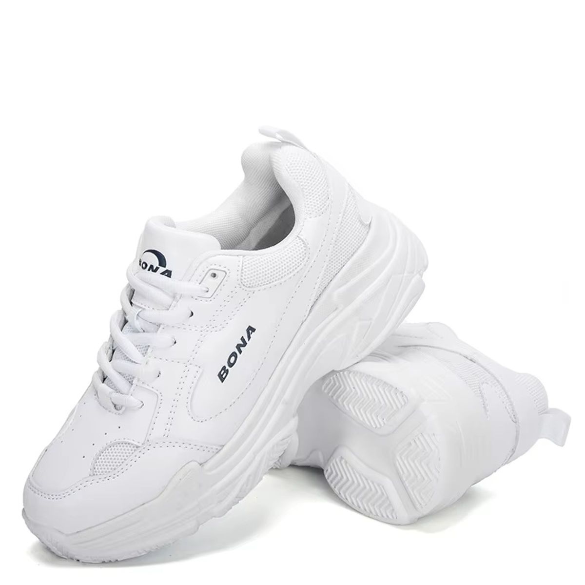 Women's Microfiber Sneakers Lace Up Round Toe Flats Bona - Women's Running Shoes 2