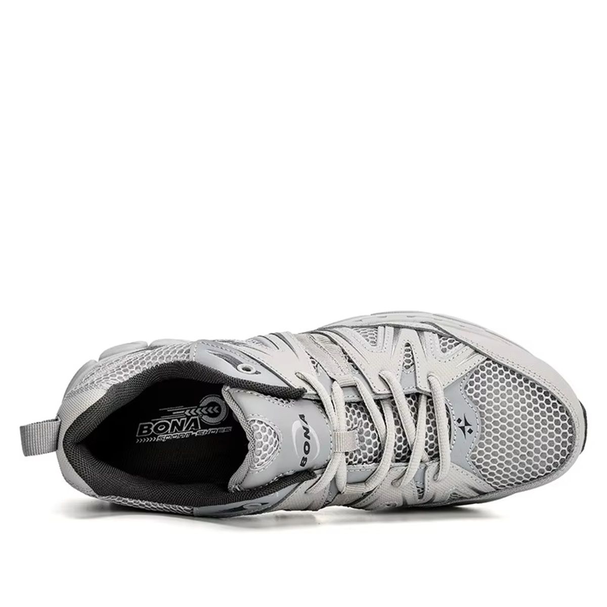 Men's Breathable Running Shoes Cow Split Microfiber Sport Sneakers Bona - Men's Running Shoes 3