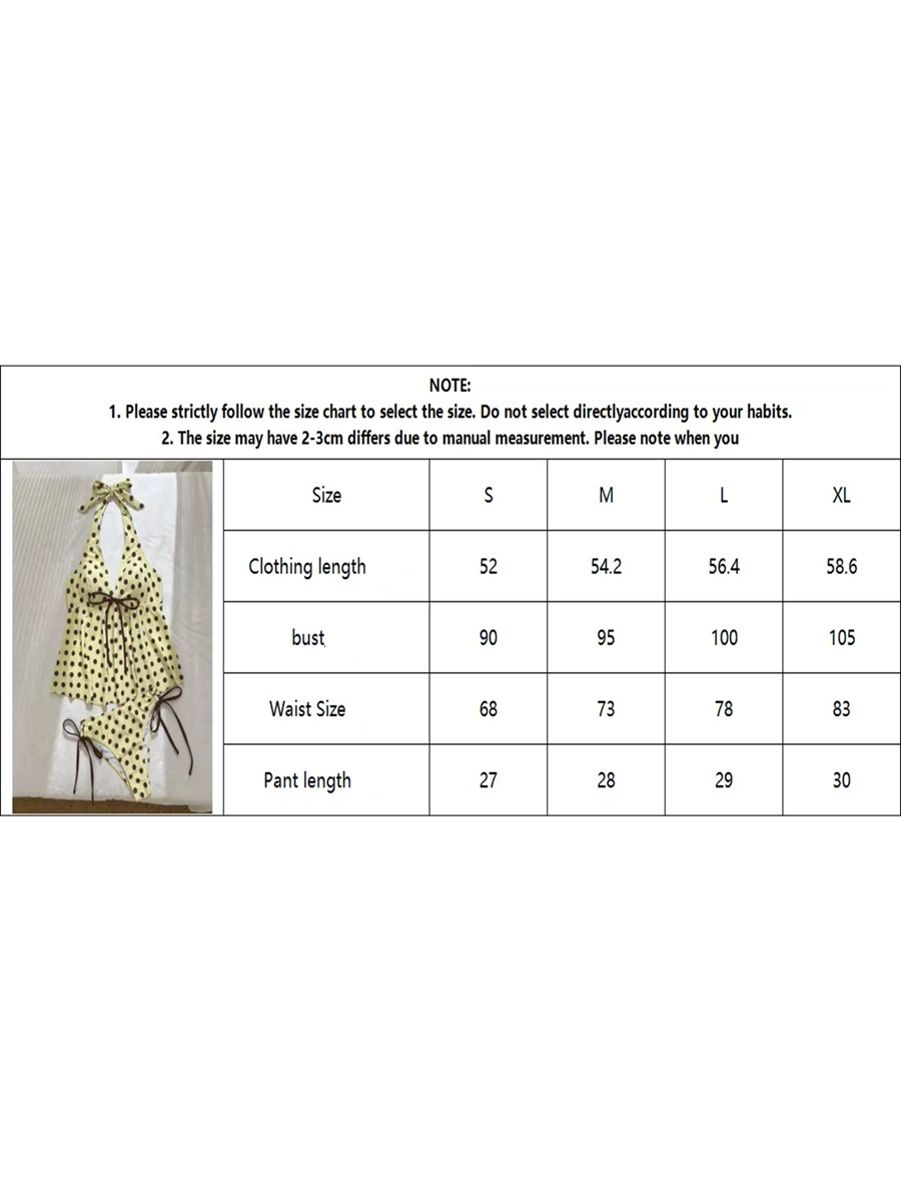 Women’s Polka Dot Print Bikini Set Push Up High Waist