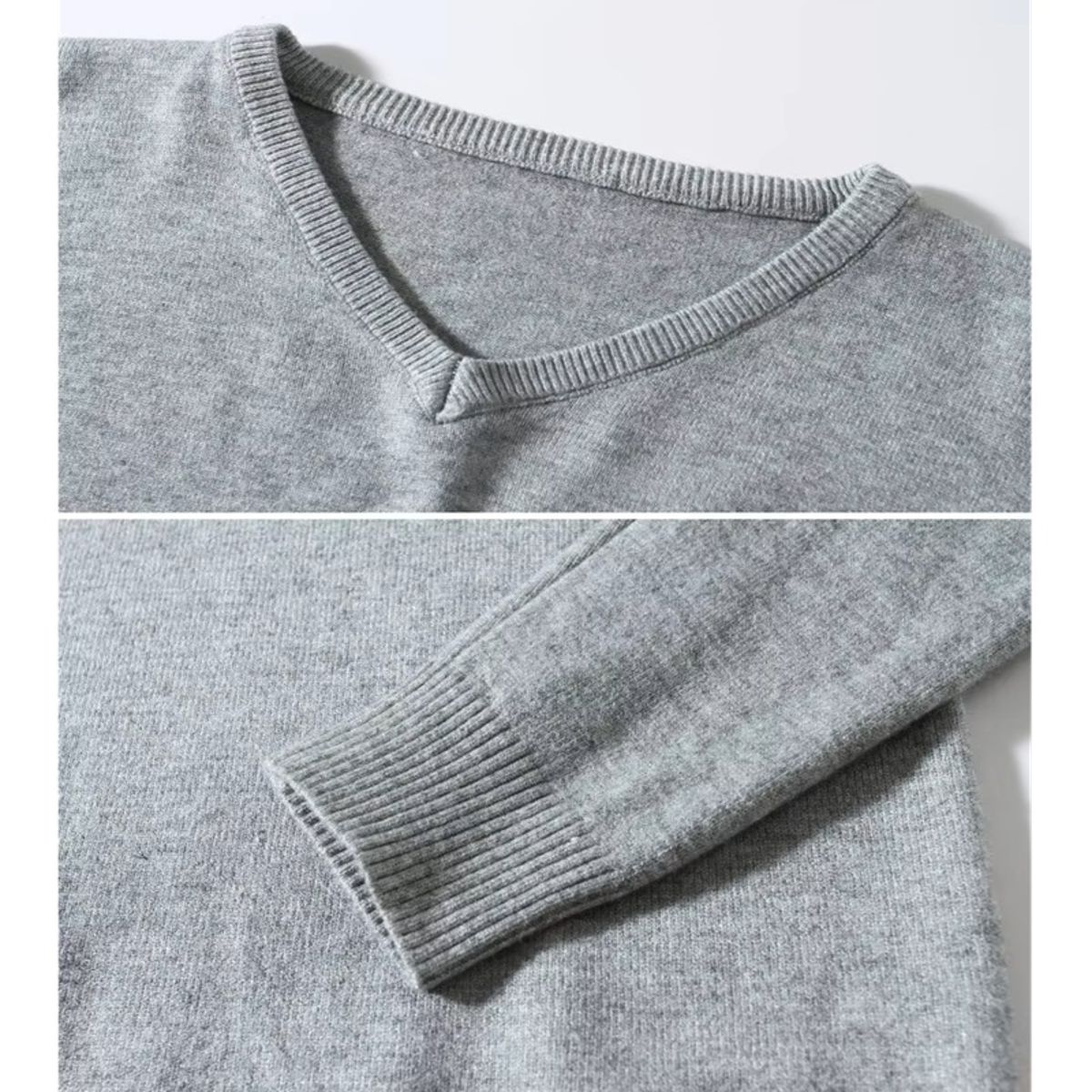 Men’s V-Neck Knitted Long Sleeve Lightweight Casual Pullover Sweater