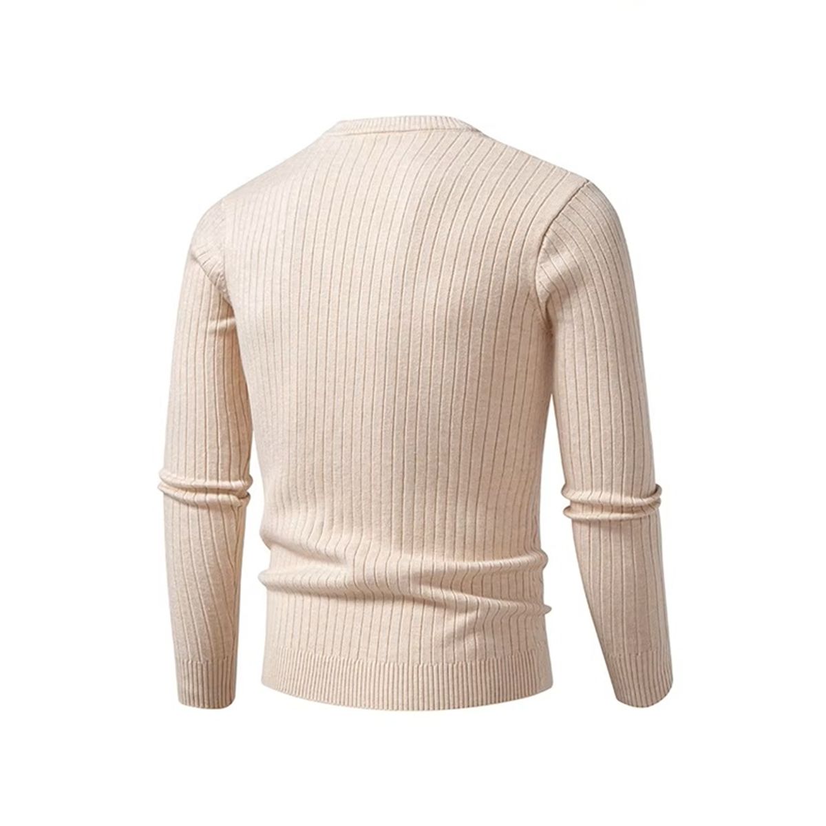 Men’s Crew Neck Ribbed Knit Long Sleeve Lightweight Pullover