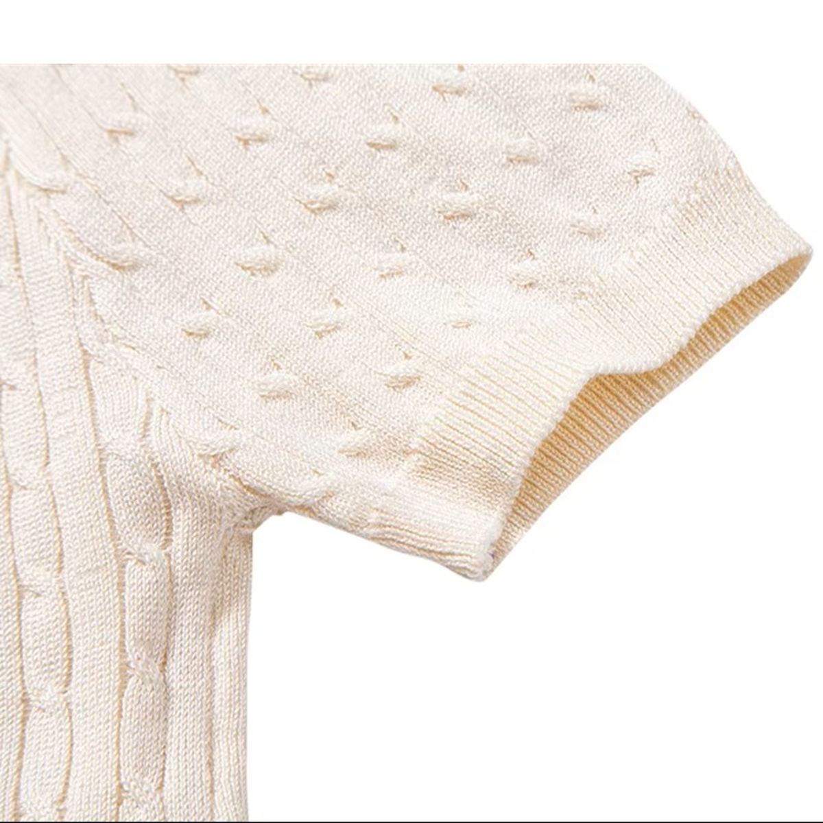 Men’s Short Sleeve Textured Knit Lightweight Breathable Casual Pullover