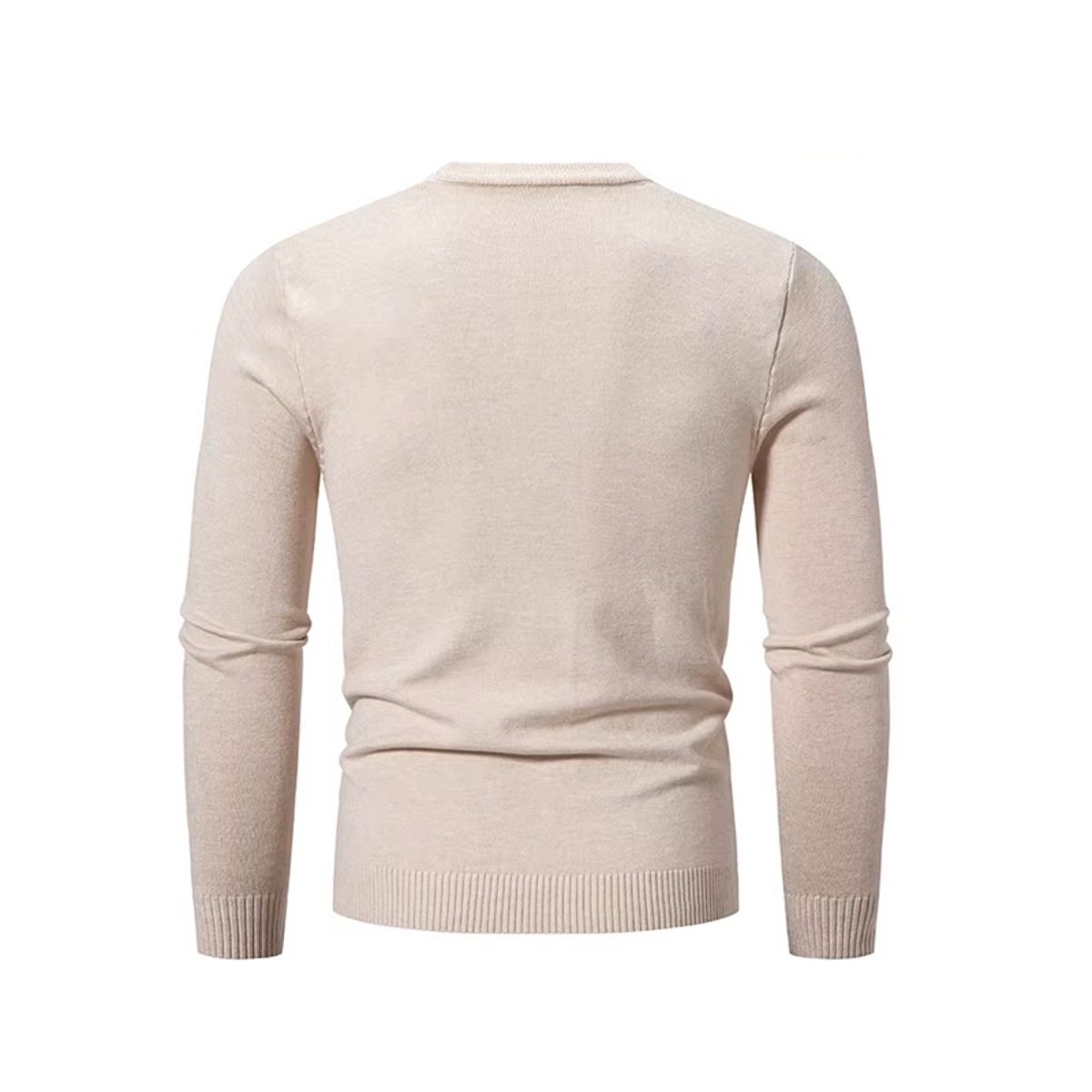 Men’s Solid Color Knitted Crew Neck Lightweight Casual Pullover