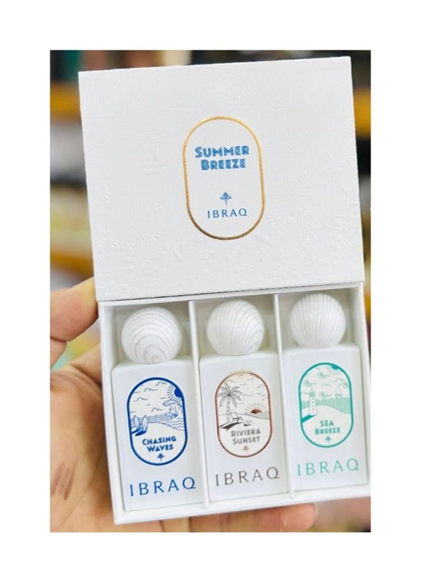 Ibraq Men’s Perfume Set – 3 × 10ml: Sea Breeze, Chasing Waves & Riviera Sunset