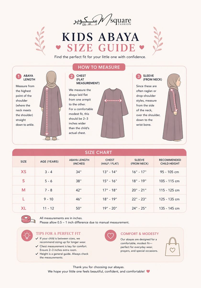 Msquare Fashion - Kids's Abayas 4